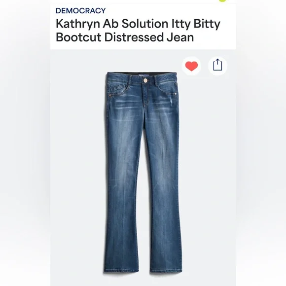 Womens Jeans Democracy Kathryn Bootcut Distressed Jean Democracy